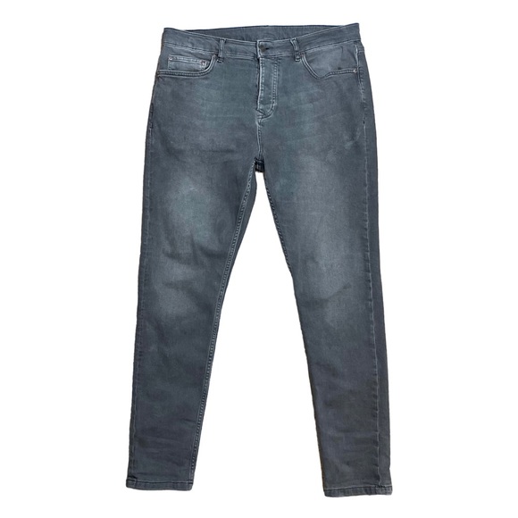 Topman Stretch Tapered Jeans In Washed Black Tint Sz W34 L34 - Picture 2 of 12